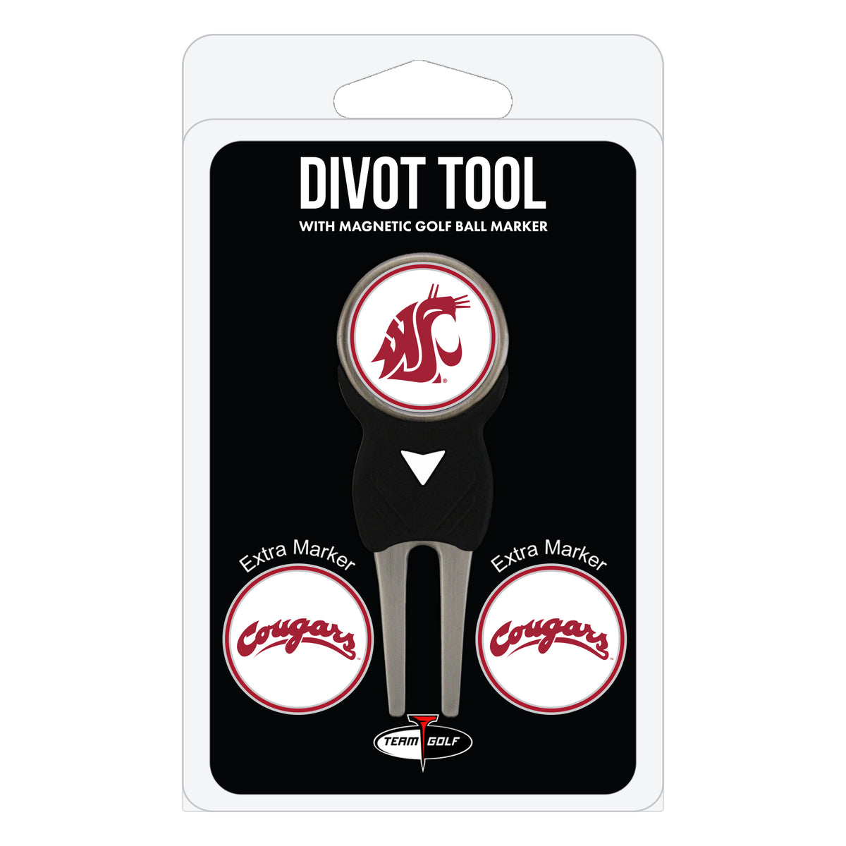 Washington State Cougars divot repair tool and three ball markers