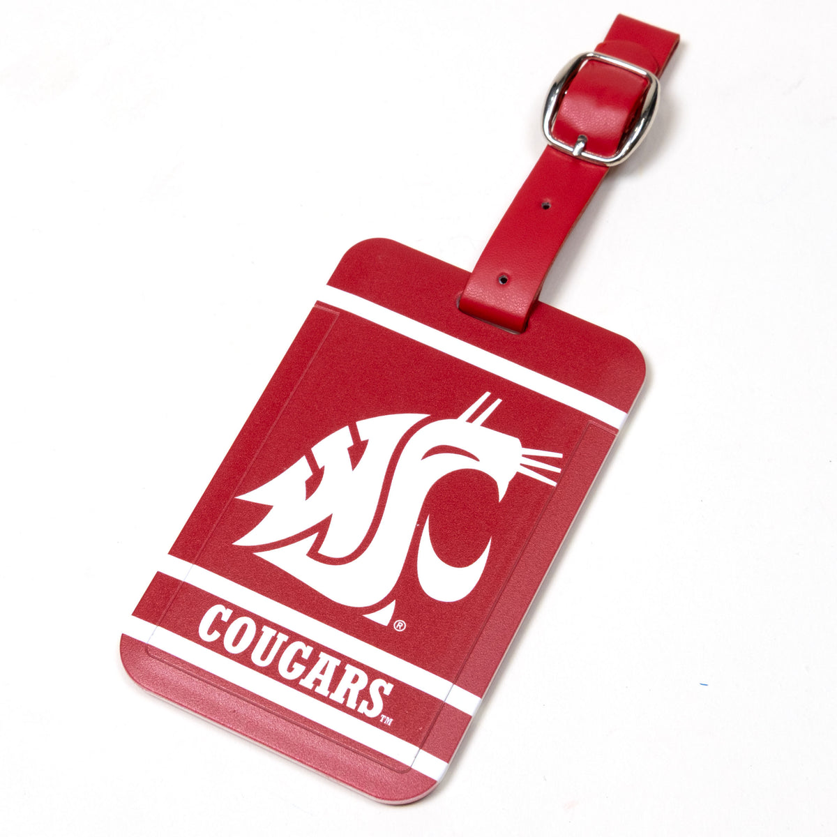 Washington State Cougars plastic golf bag tag by Team Golf, product photo 1