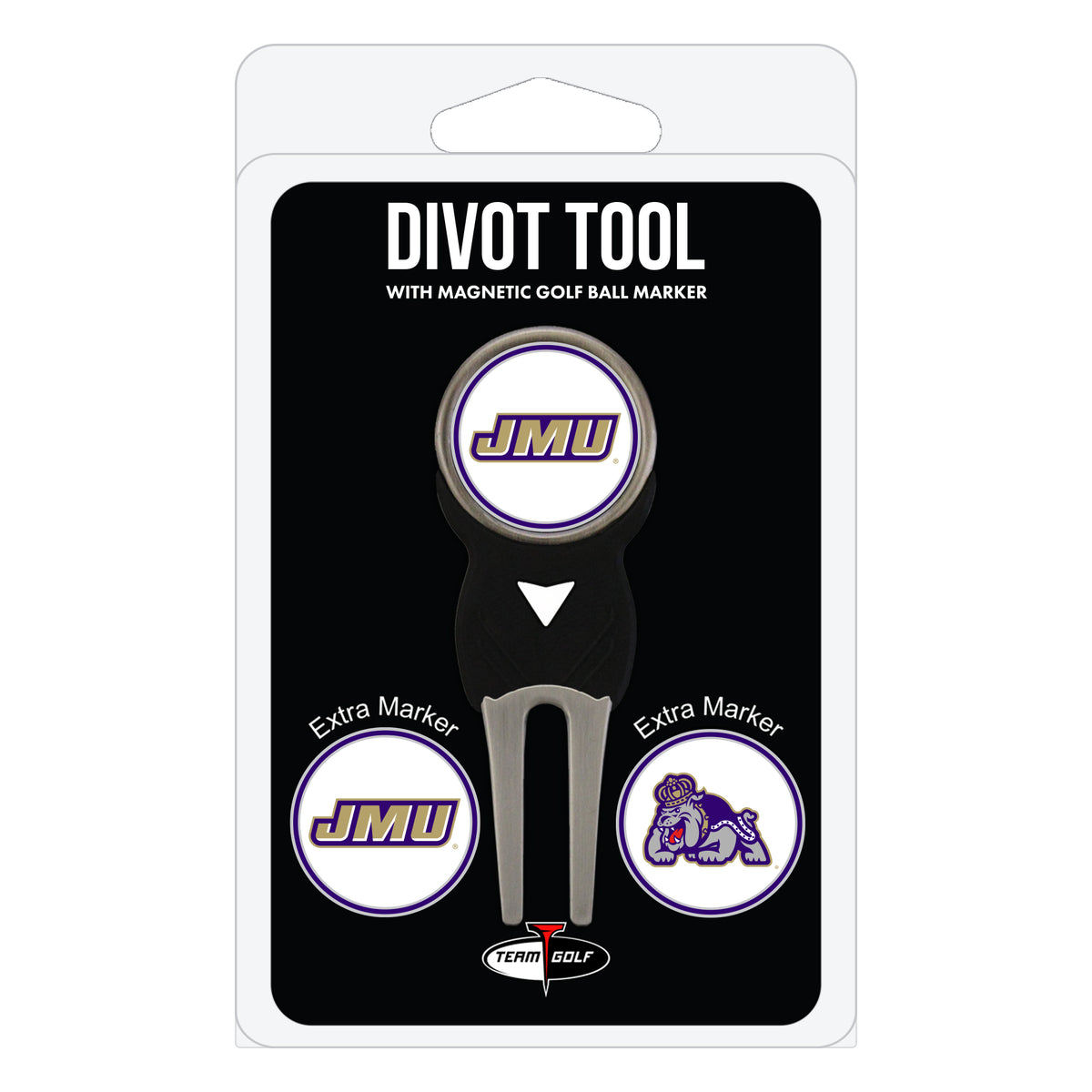 James Madison Dukes divot repair tool and three ball markers