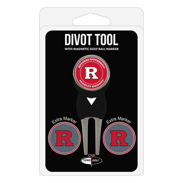 Rutgers Scarlet Knights divot repair tool and three ball markers