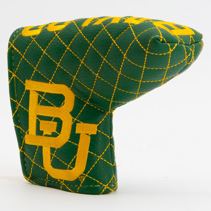 Baylor Bears Solid Quilted Blade Putter Cover, angled view