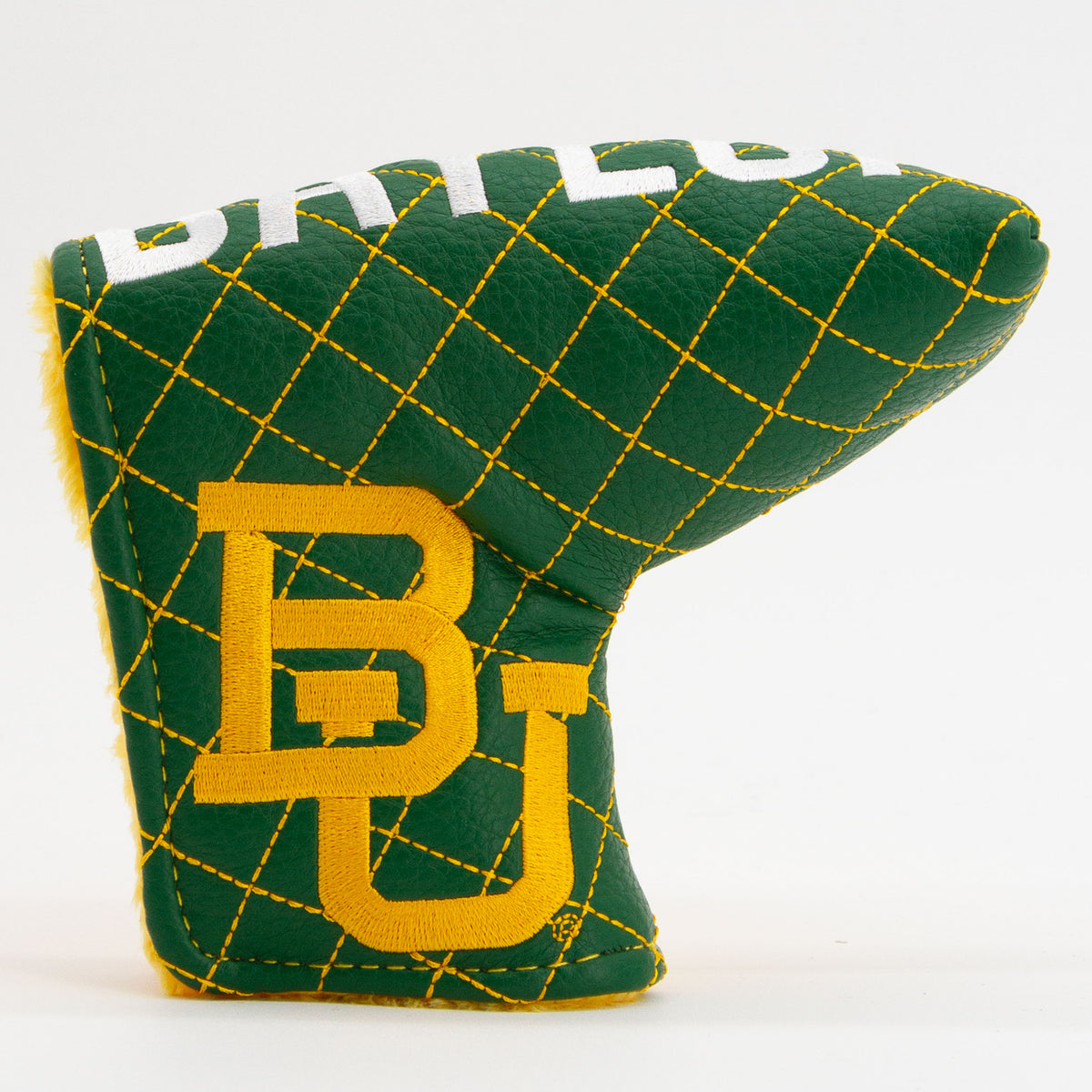 Baylor Bears Split Quilted Blade Putter Cover, front view