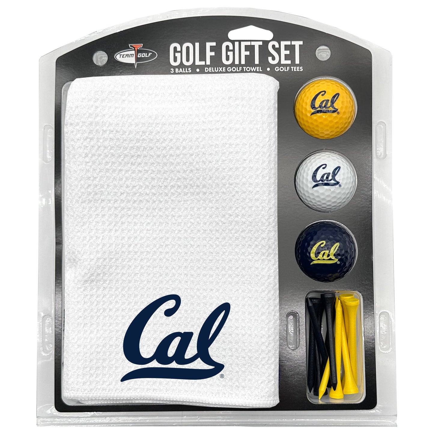 California Golden Bears White Microfiber Towel Golf Gift Set - Club Rehab