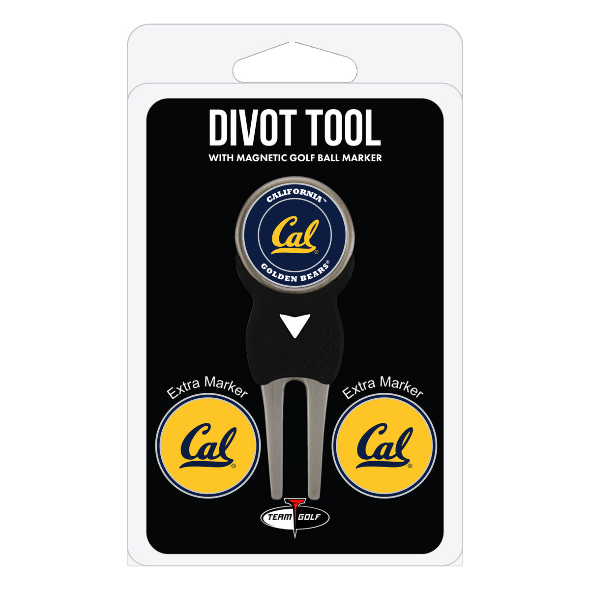 Cal Berkeley Golden Bears divot repair tool and three ball markers