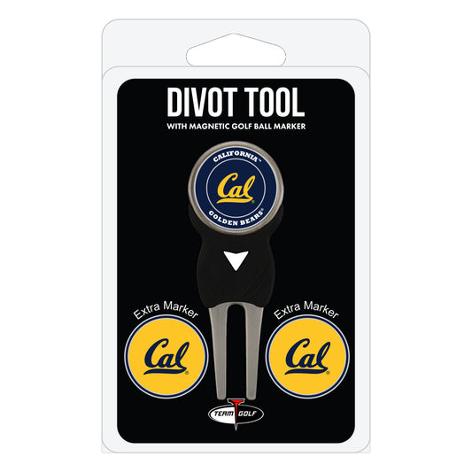 Cal Berkeley Golden Bears divot repair tool and three ball markers