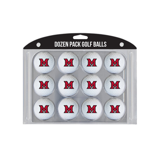 Miami (Ohio) RedHawks logo golf balls, 12 pack