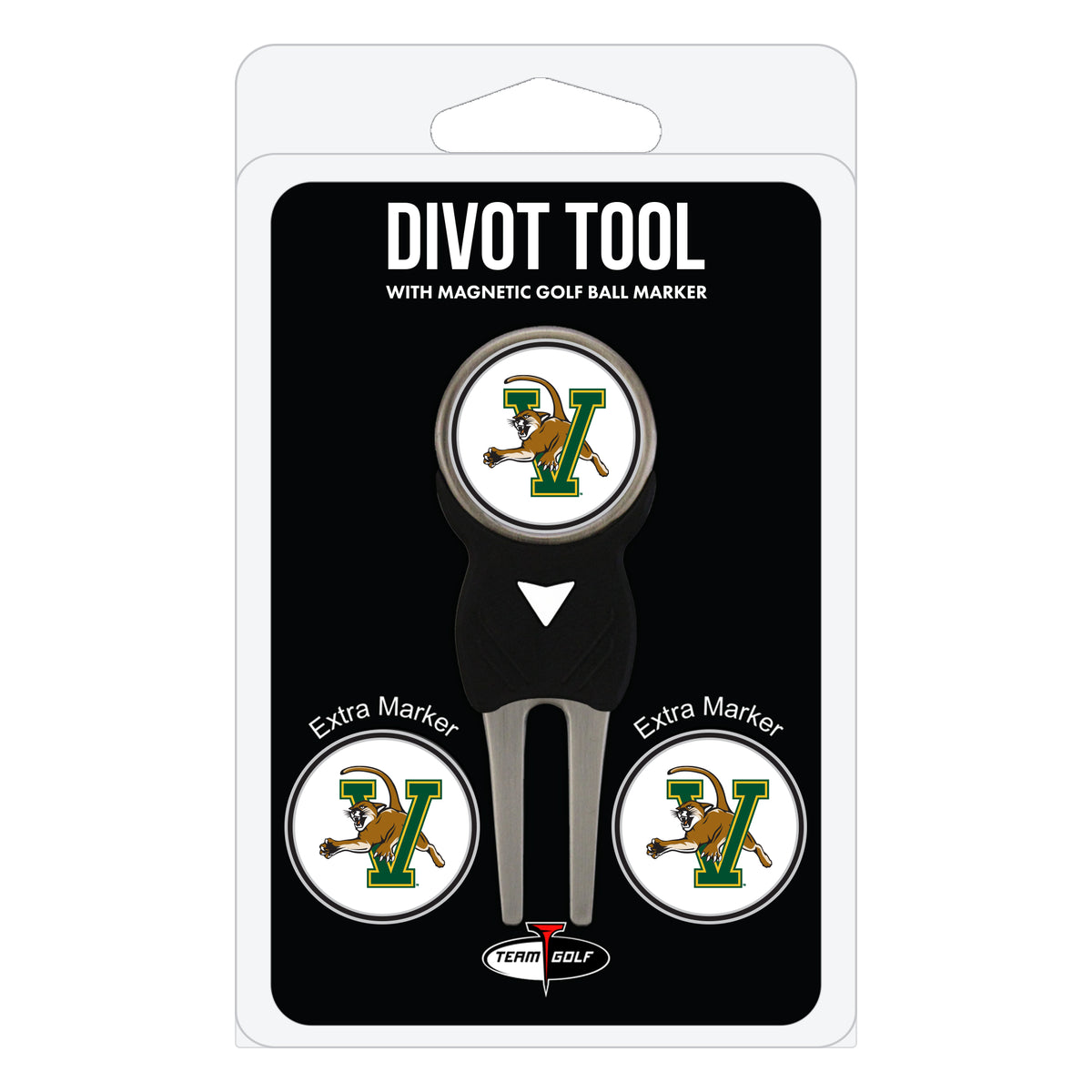 Vermont Catamounts divot repair tool and three ball markers