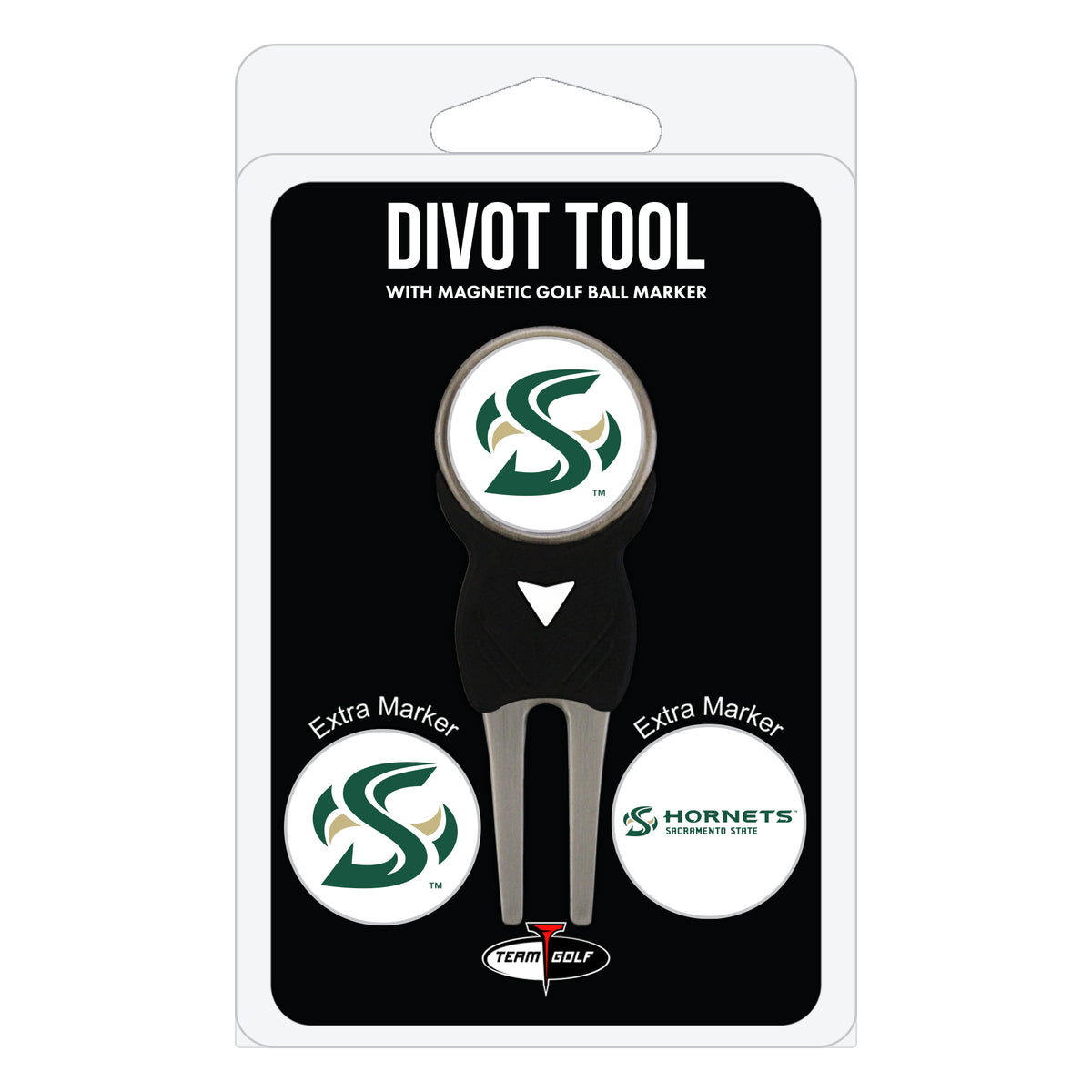 Sacramento State Hornets divot repair tool and three ball markers