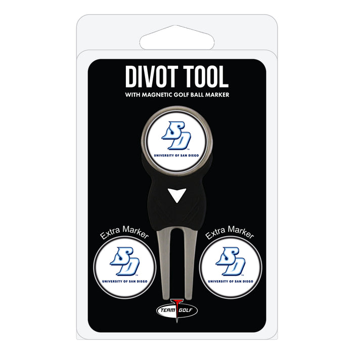San Diego Toreros divot repair tool and three ball markers