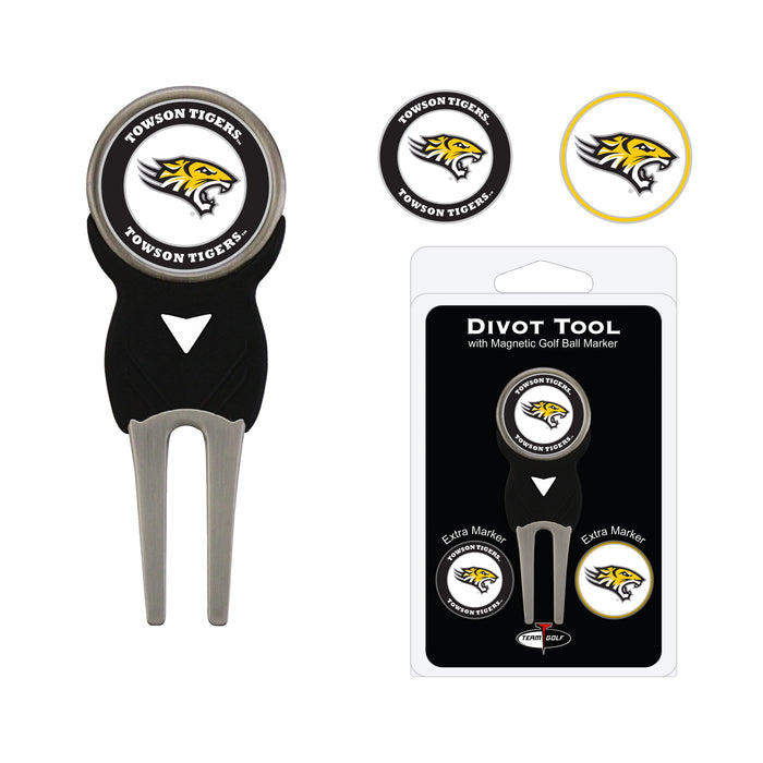 Towson Tigers divot repair tool and three ball markers