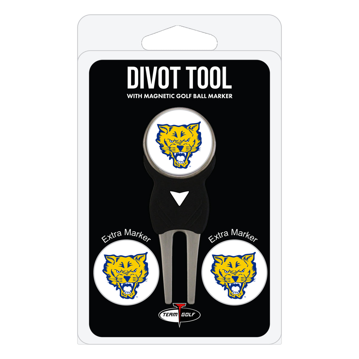 Fort Valley State Wildcats divot repair tool and three ball markers