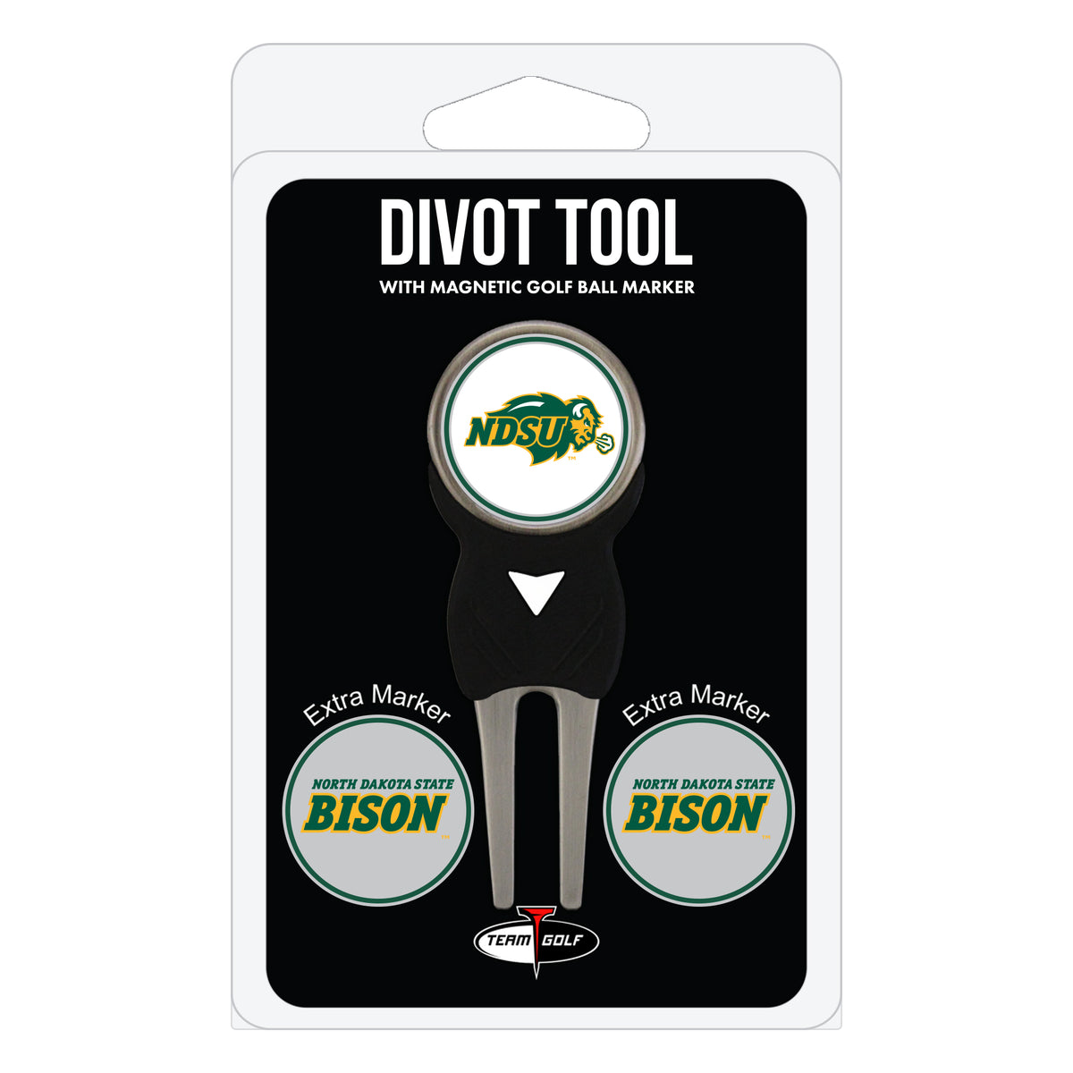 North Dakota State Bison divot repair tool and three ball markers