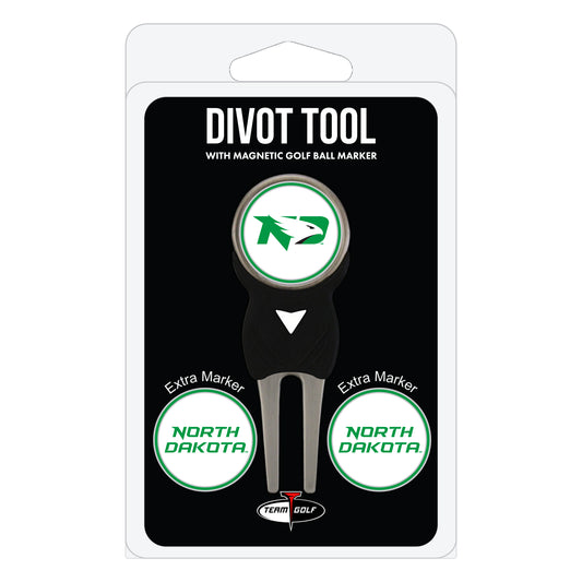 North Dakota Fighting Hawks divot repair tool and three ball markers