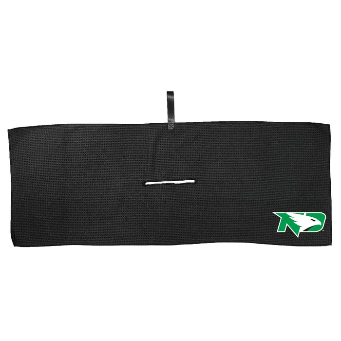 North Dakota Fighting Hawks 16 x 40 microfiber golf towel with team logo