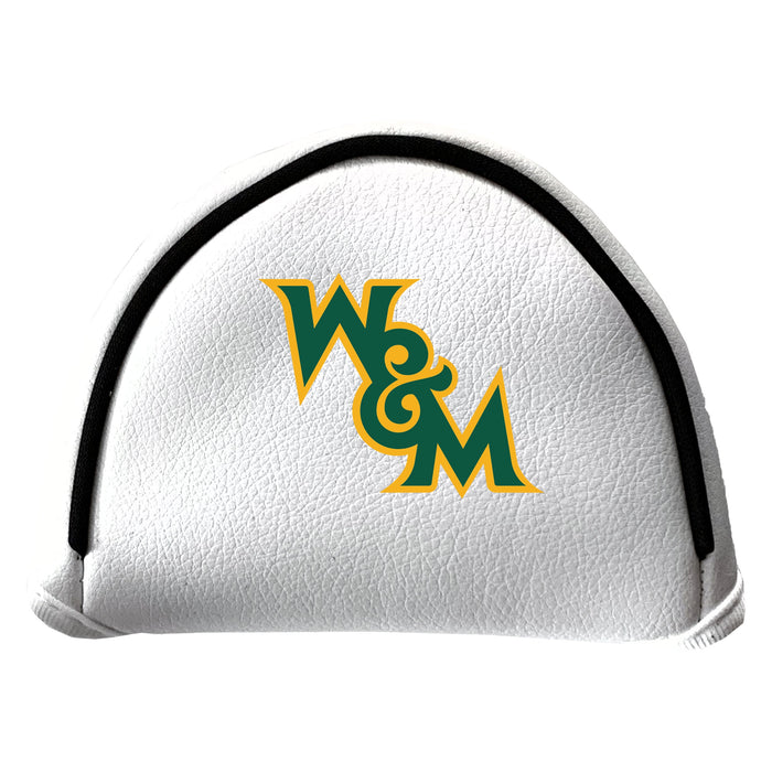 William & Mary Tribe Vintage White Printed Mallet Putter Headcover