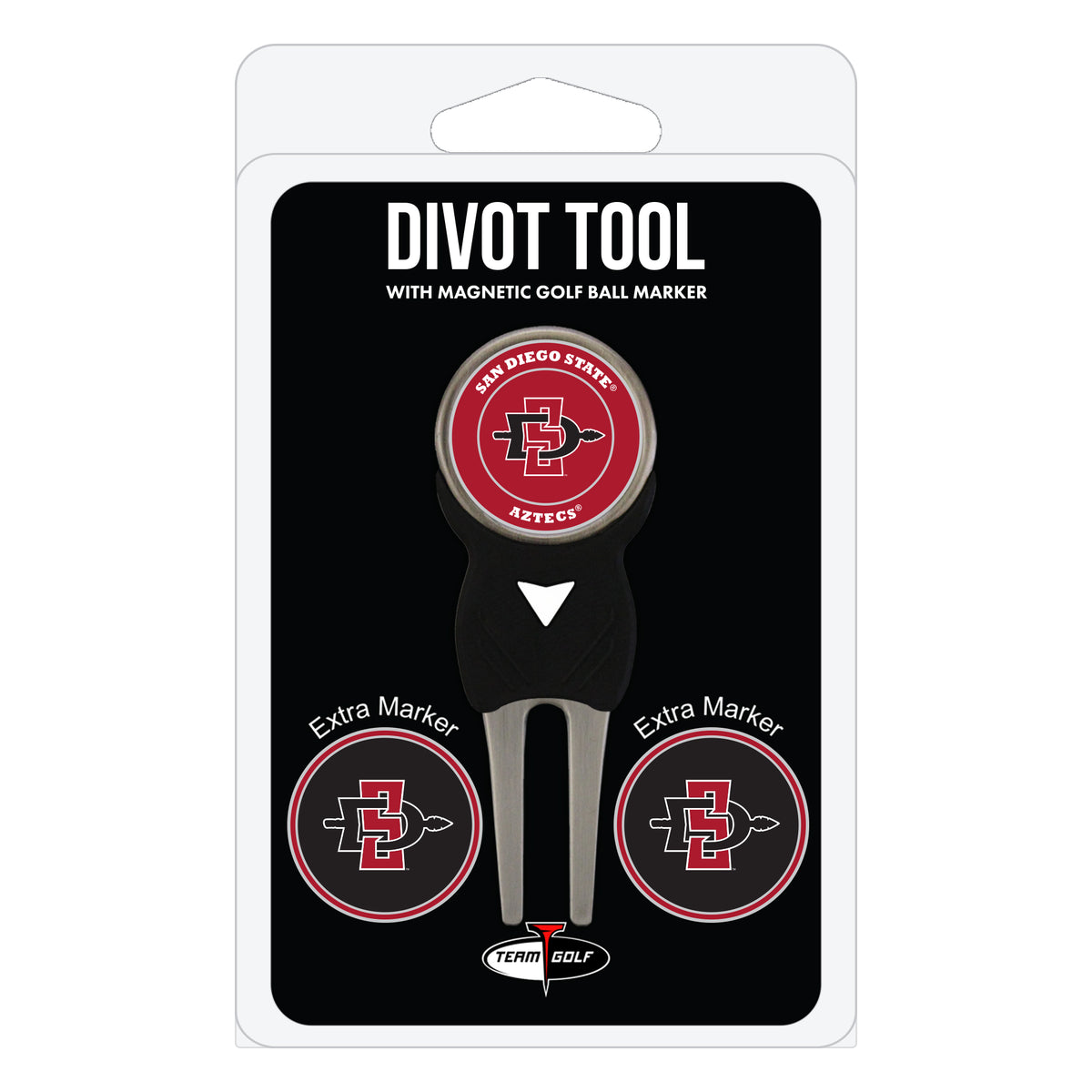 San Diego State Aztecs divot repair tool and three ball markers