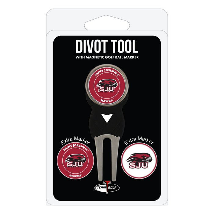 Saint Joseph's Hawks divot repair tool and three ball markers