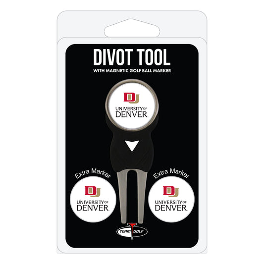 Denver Pioneers divot repair tool and three ball markers