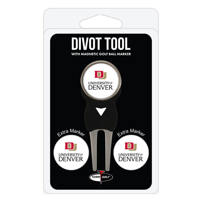 Denver Pioneers divot repair tool and three ball markers
