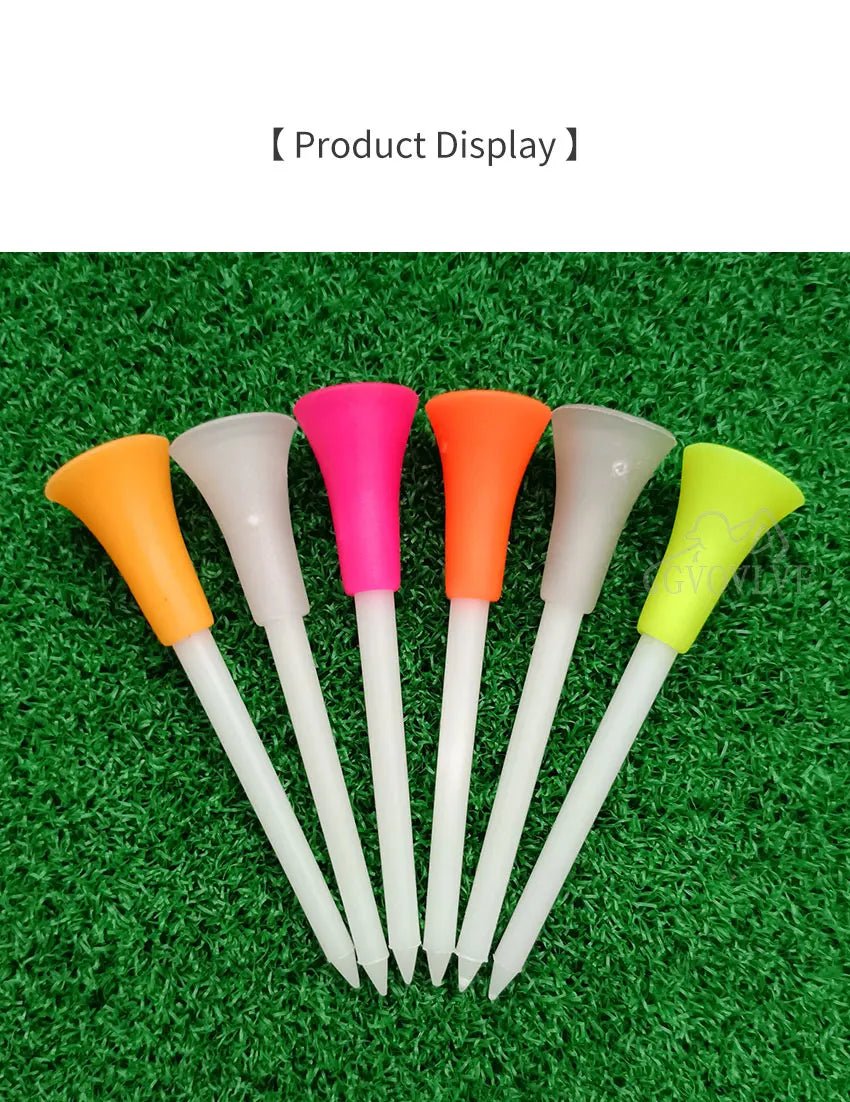 6 - Pack Glowing Golf Tees – 3 - 1/4"(83mm) Rubber Top Tees - 6pcs Random Color - Club Rehab