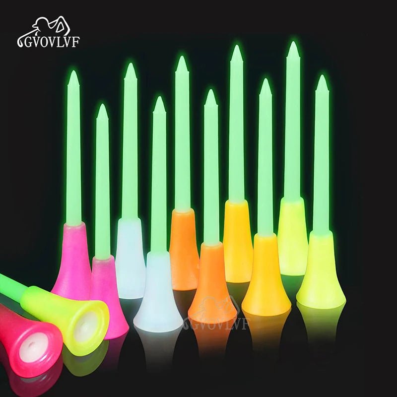 6 - Pack Glowing Golf Tees – 3 - 1/4"(83mm) Rubber Top Tees - 6pcs Random Color - Club Rehab
