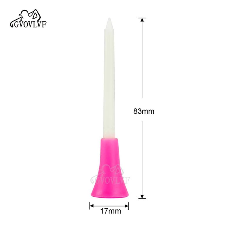 6 - Pack Glowing Golf Tees – 3 - 1/4"(83mm) Rubber Top Tees - 6pcs Random Color - Club Rehab