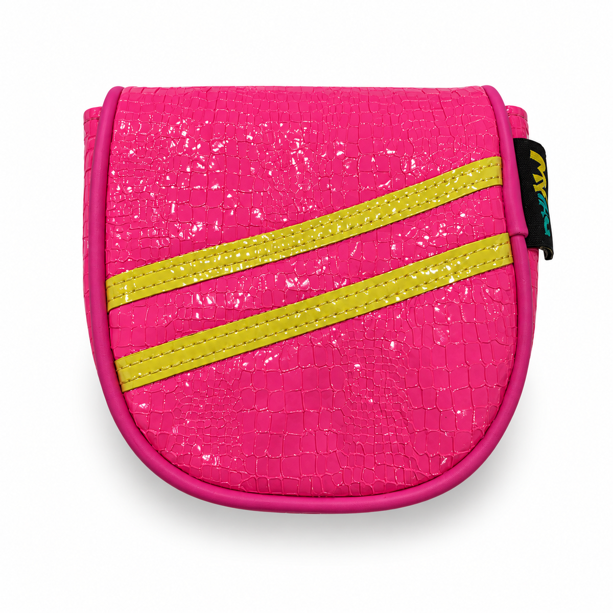Pink & Yellow Stripe DF3 Center-Shaft Mallet Putter Cover - main view