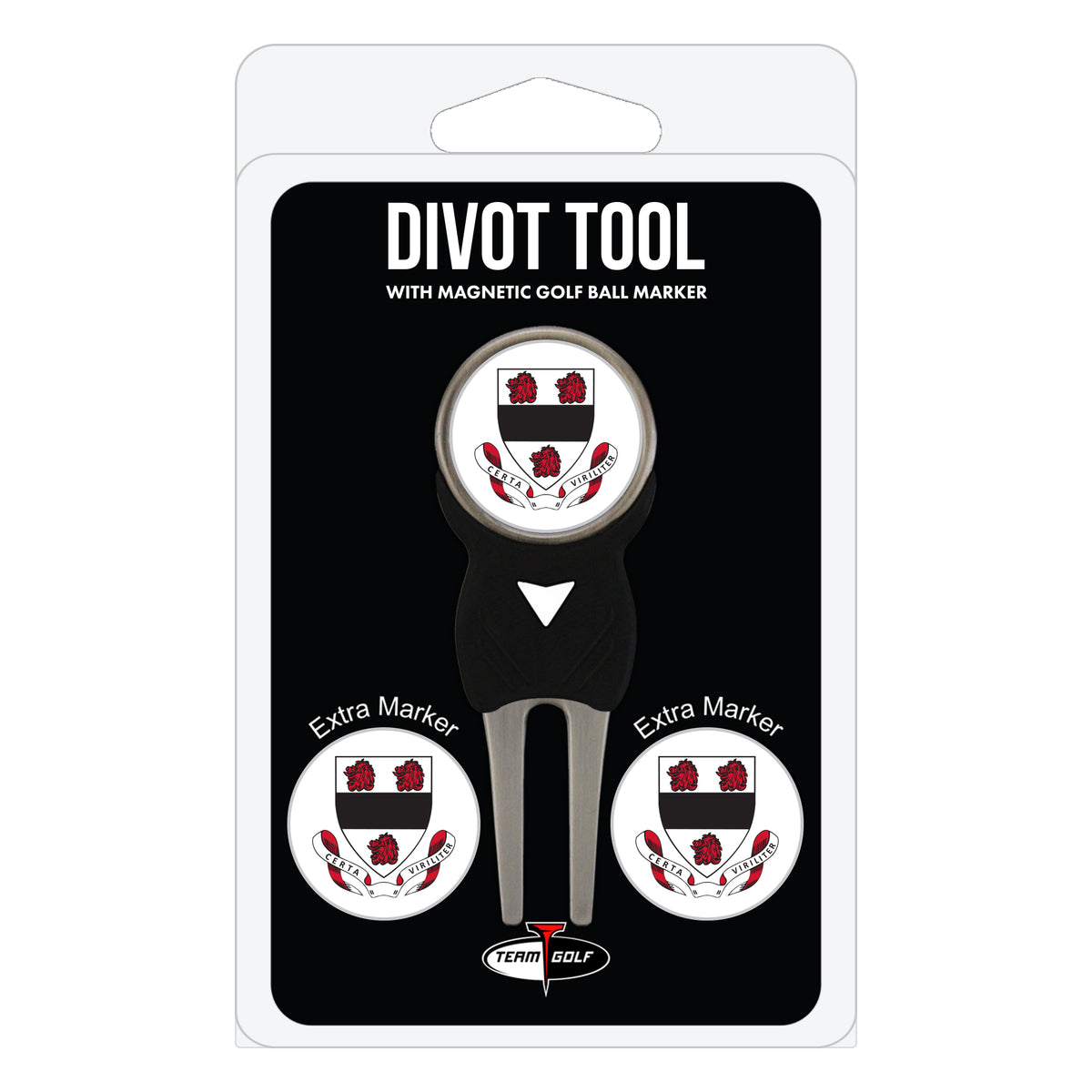 Pomfret Griffins divot repair tool and three ball markers