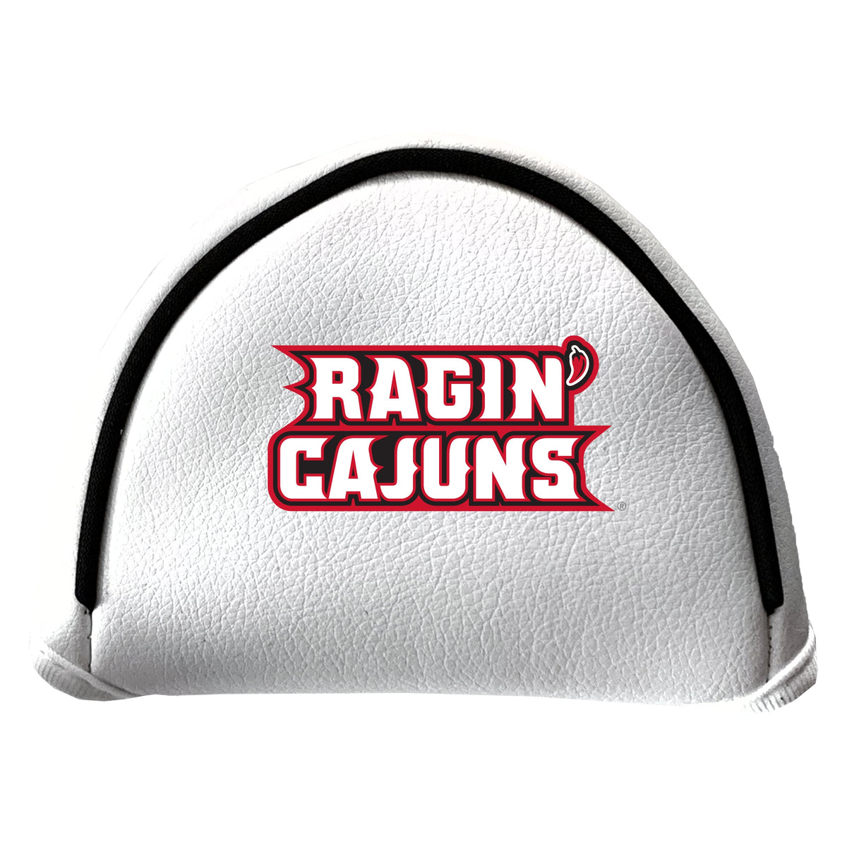 Louisiana Ragin' Cajuns vintage mallet putter white printed golf headcover