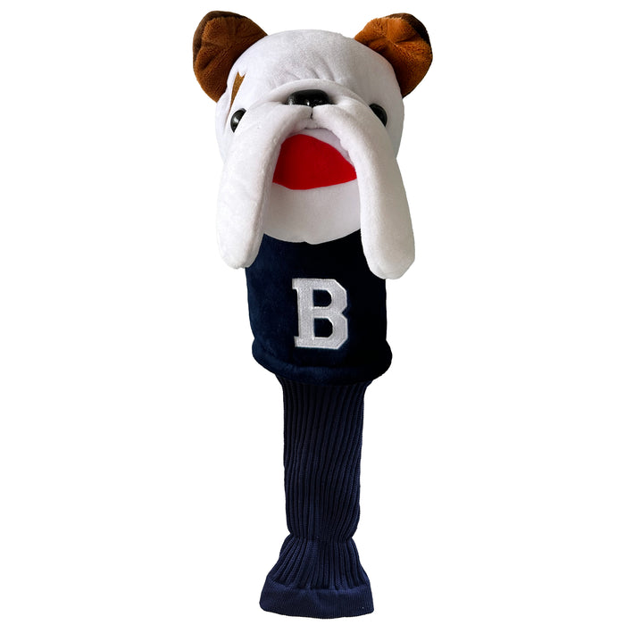 Butler Bulldogs plush bulldog mascot driver headcover with white B on navy sleeve