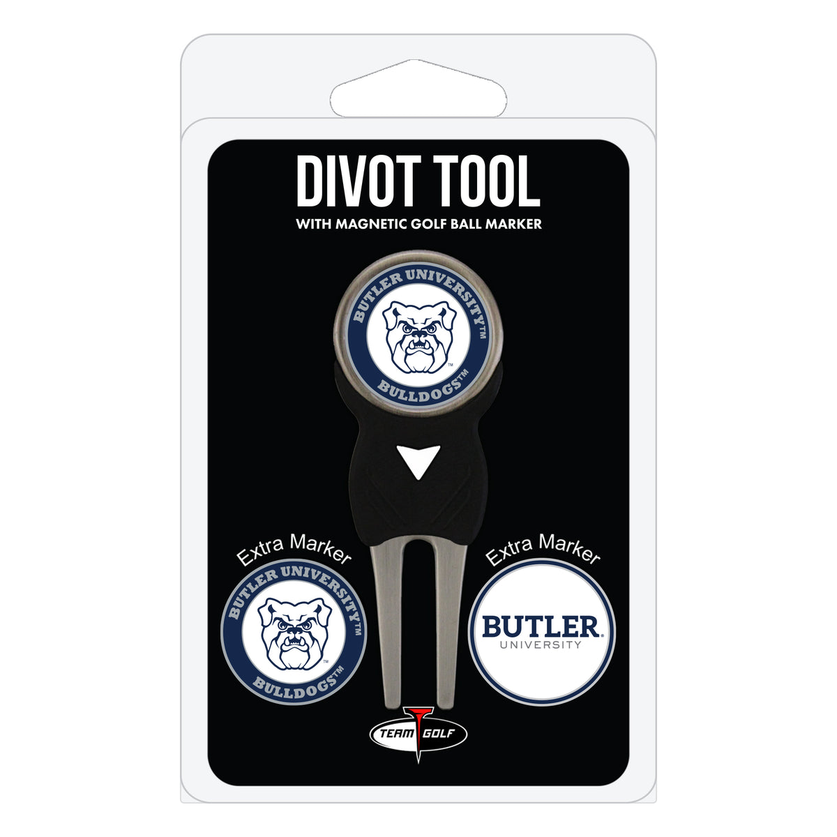 Butler Bulldogs divot repair tool and three ball markers