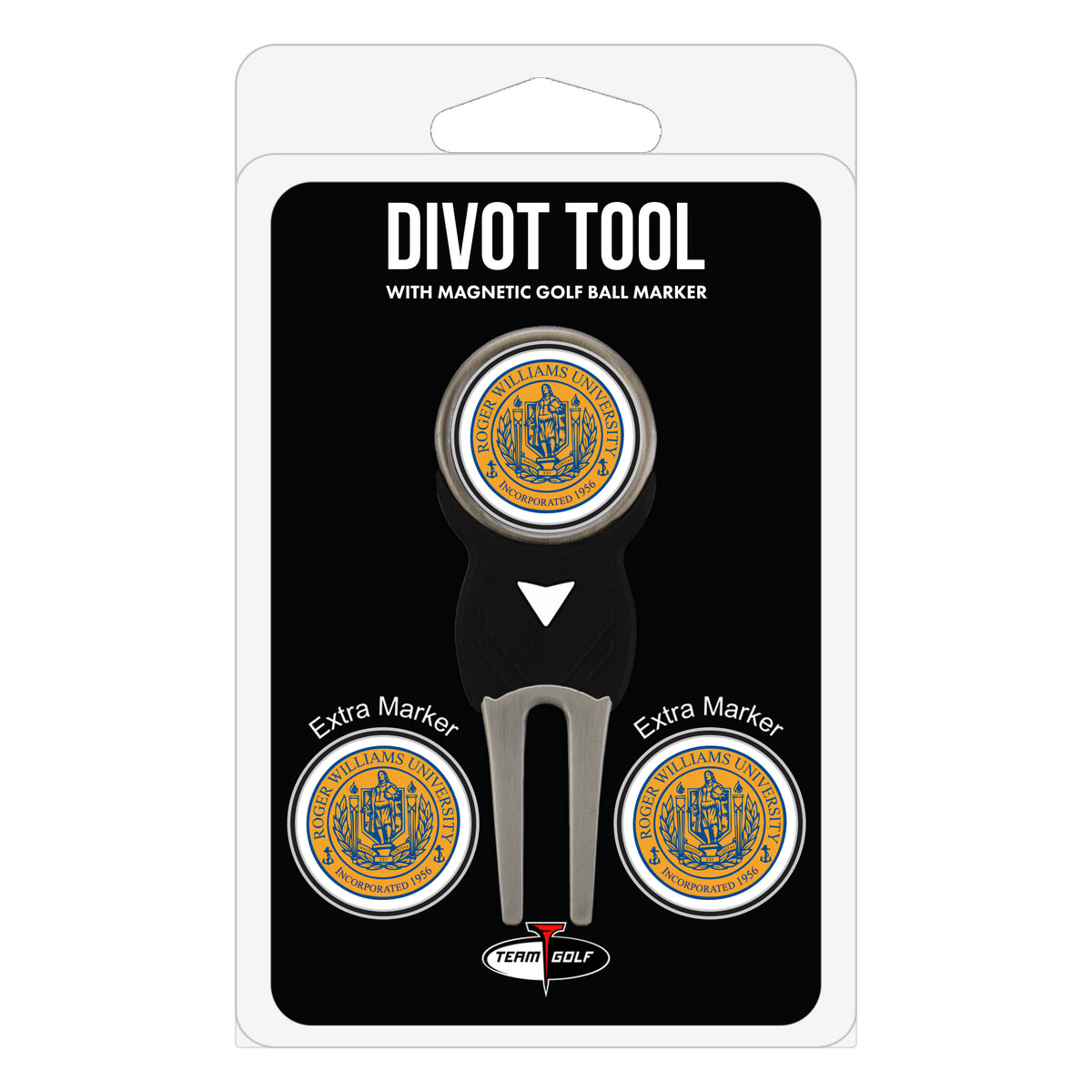 Roger Williams Hawks divot repair tool and three ball markers