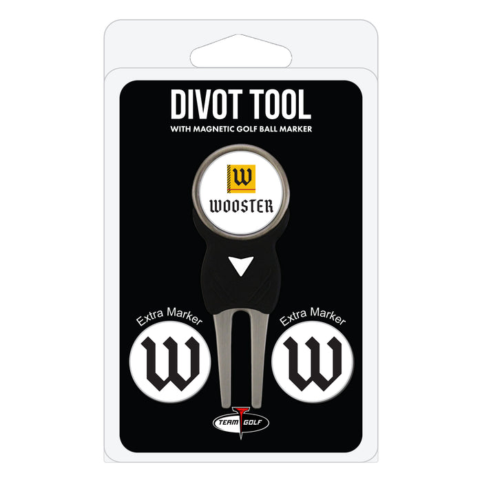 Wooster Fighting Scots divot repair tool and three ball markers