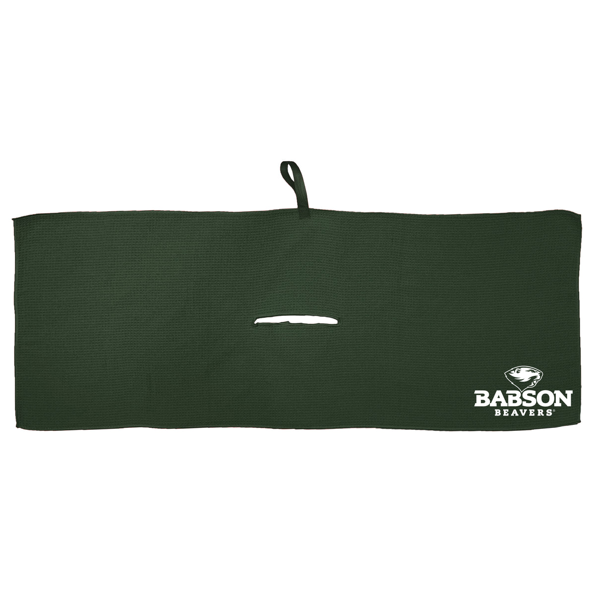 Babson Beavers 16 x 40 microfiber golf towel with team logo