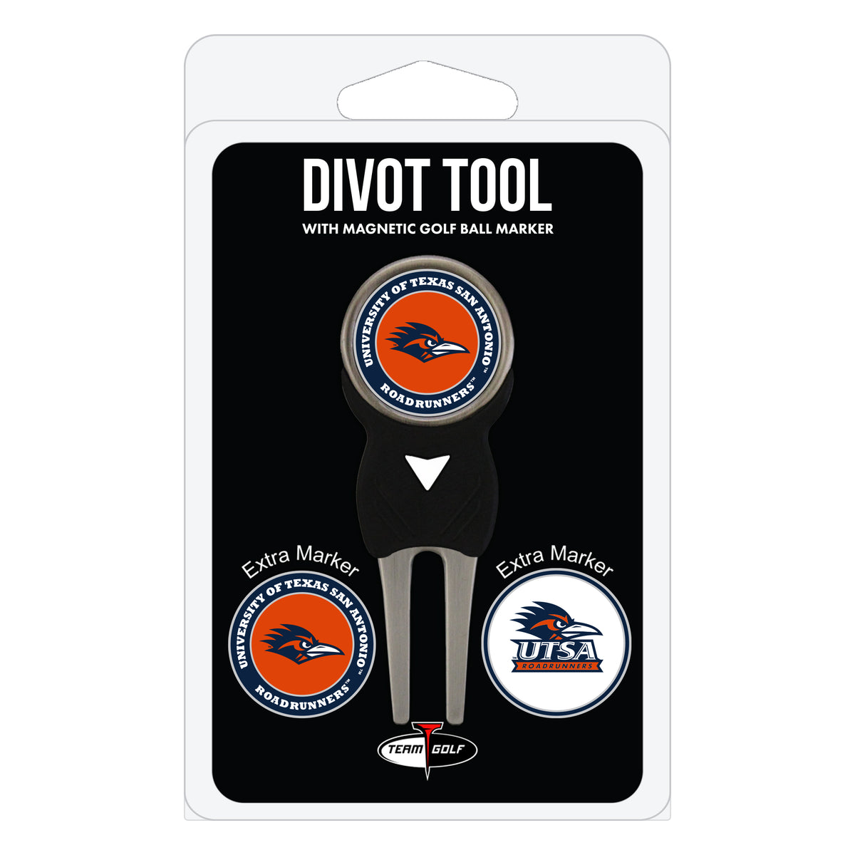 UTSA Roadrunners divot repair tool and three ball markers