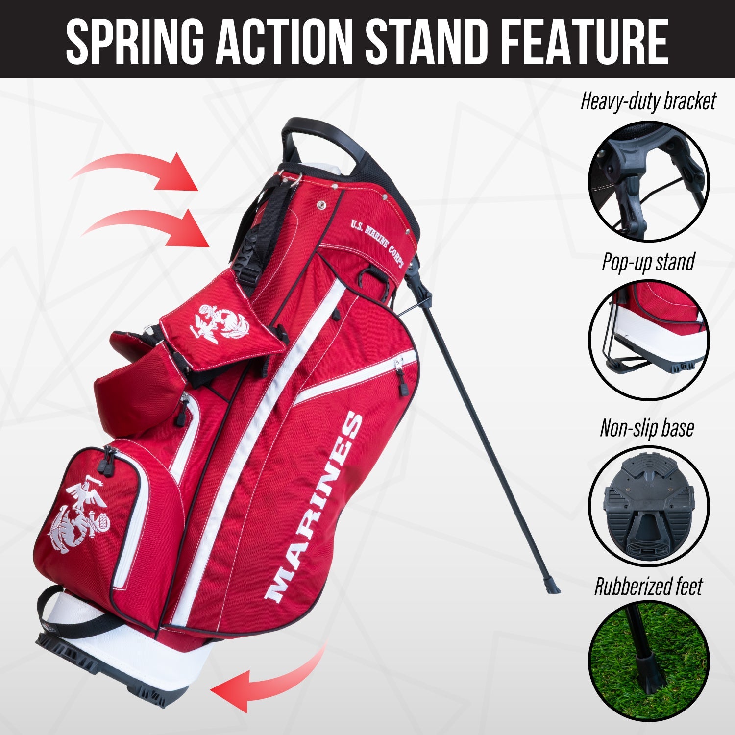U.S. Marines Fairway Stand Bag - Image 5 - Club Rehab