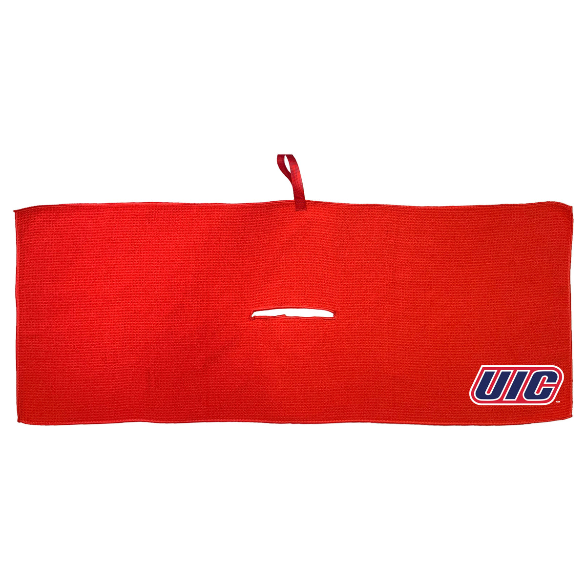 UIC Flames 16 x 40 microfiber golf towel with team logo