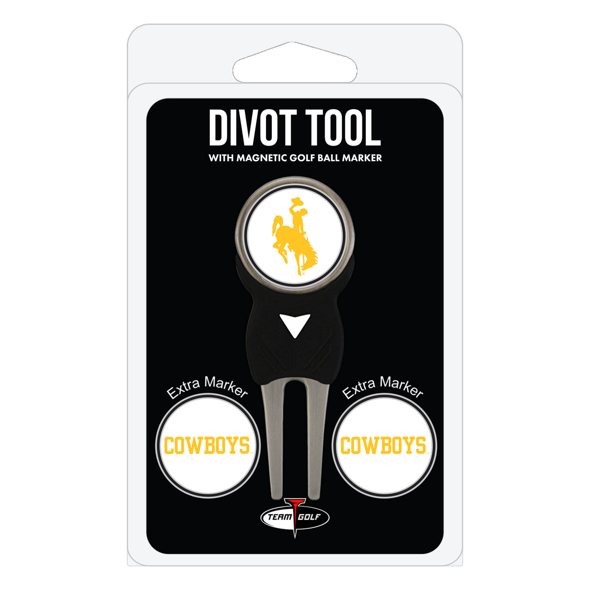 Wyoming Cowboys divot repair tool and three ball markers
