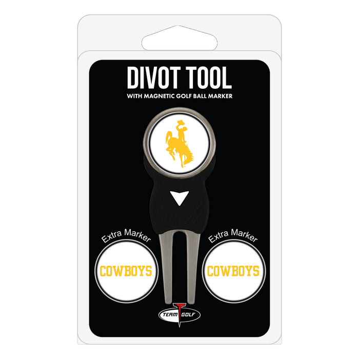 Wyoming Cowboys divot repair tool and three ball markers