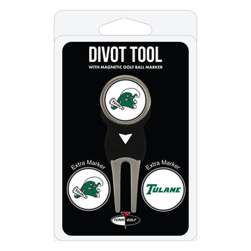 Tulane Green Wave Pitchgabel + 3 Ballmarker
