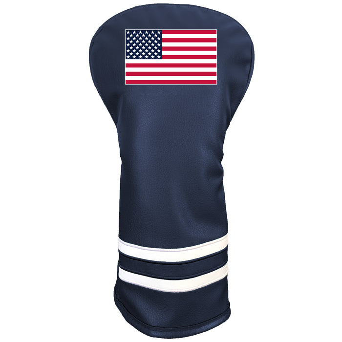 USA Flag vintage driver embroidered golf headcover