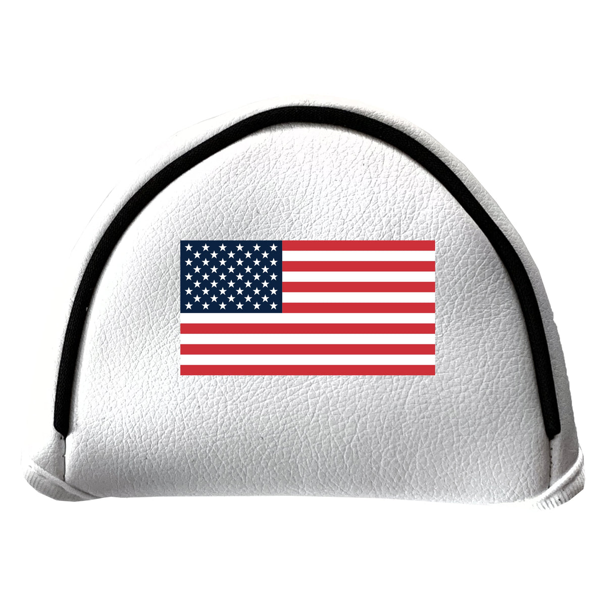 USA Flag Vintage White Printed Mallet Putter Headcover