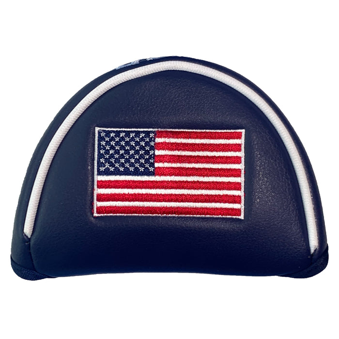 USA Flag Vintage Embroidered Mallet Putter Headcover