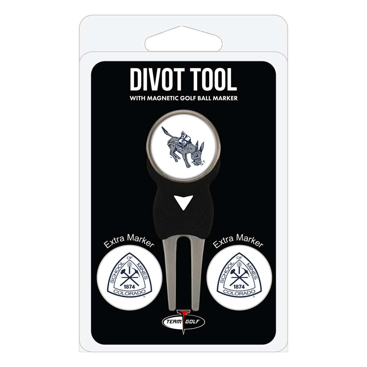 Colorado School of Mines Orediggers divot repair tool and three ball markers