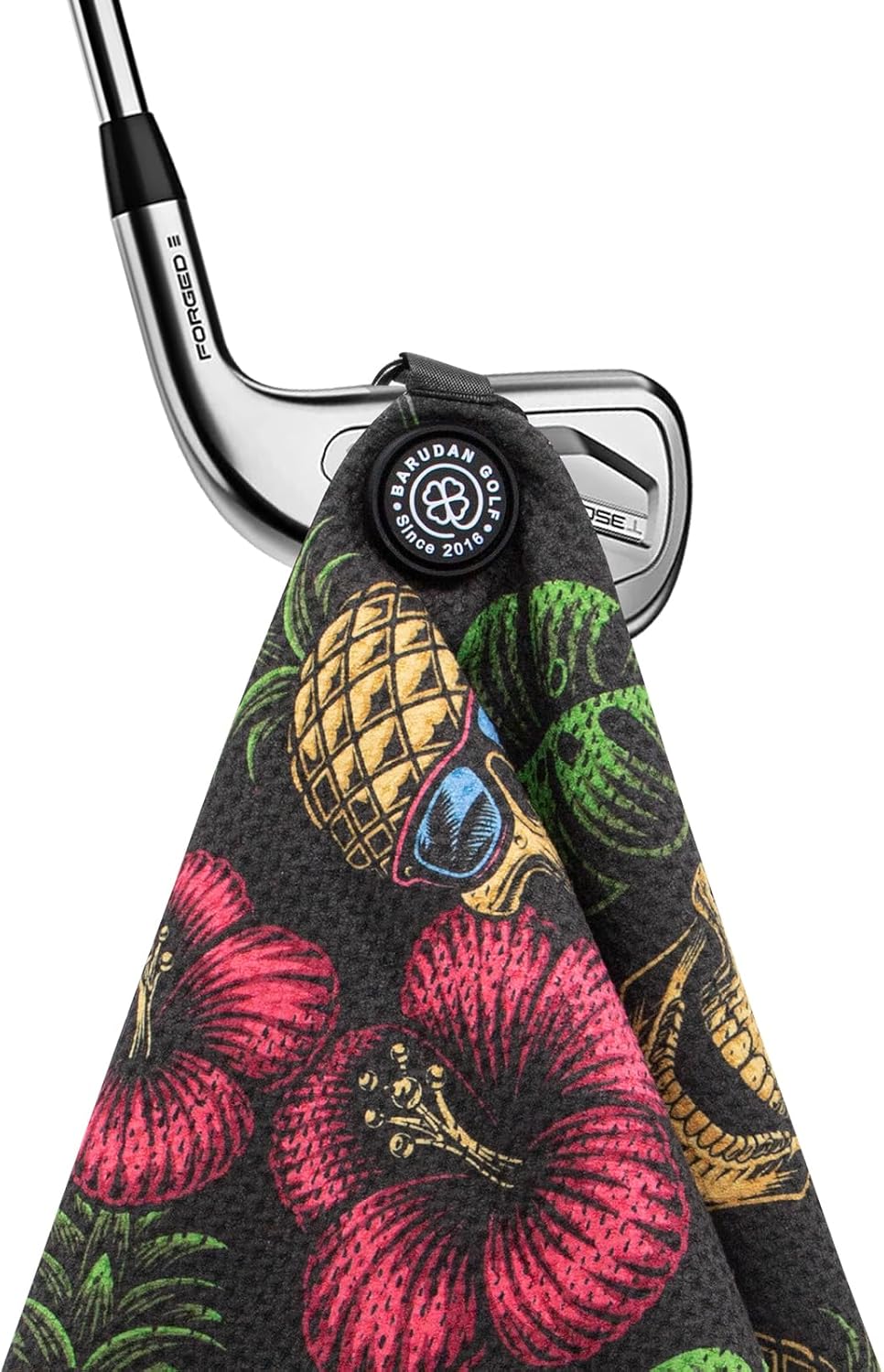 Pineapple Skull Party Magnetic Golf Towel (15" x 24")