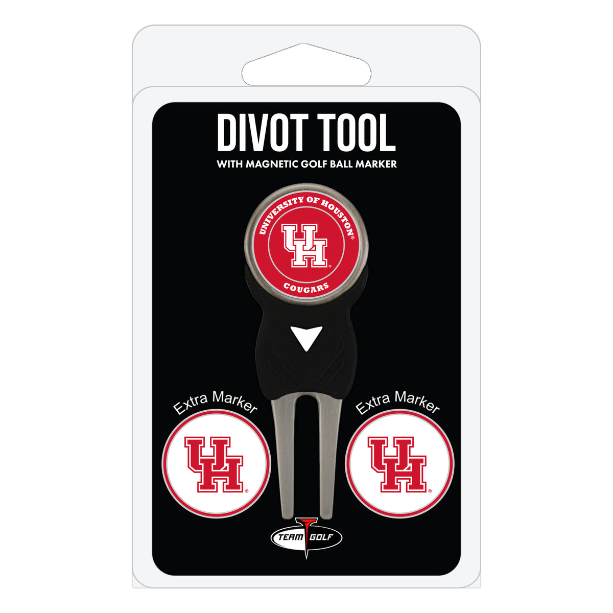Houston Cougars divot repair tool and three ball markers