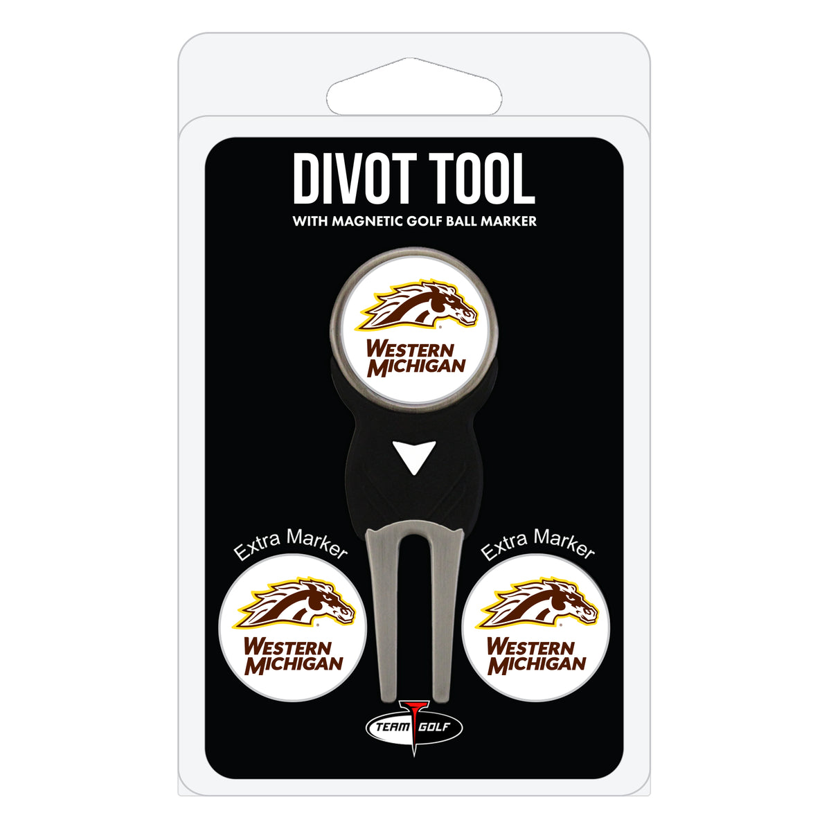 Western Michigan Broncos divot repair tool and three ball markers