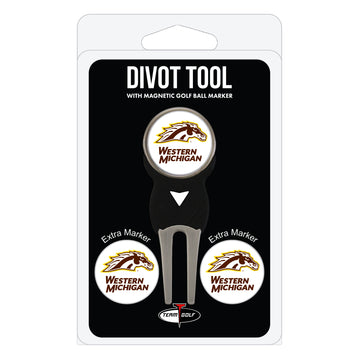 Western Michigan Broncos Divot Tool + 3 Ball Markers