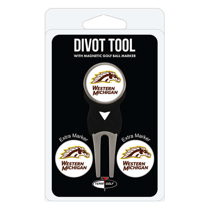 Western Michigan Broncos divot repair tool and three ball markers