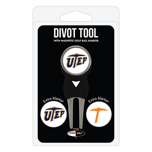 UTEP Miners divot repair tool and three ball markers